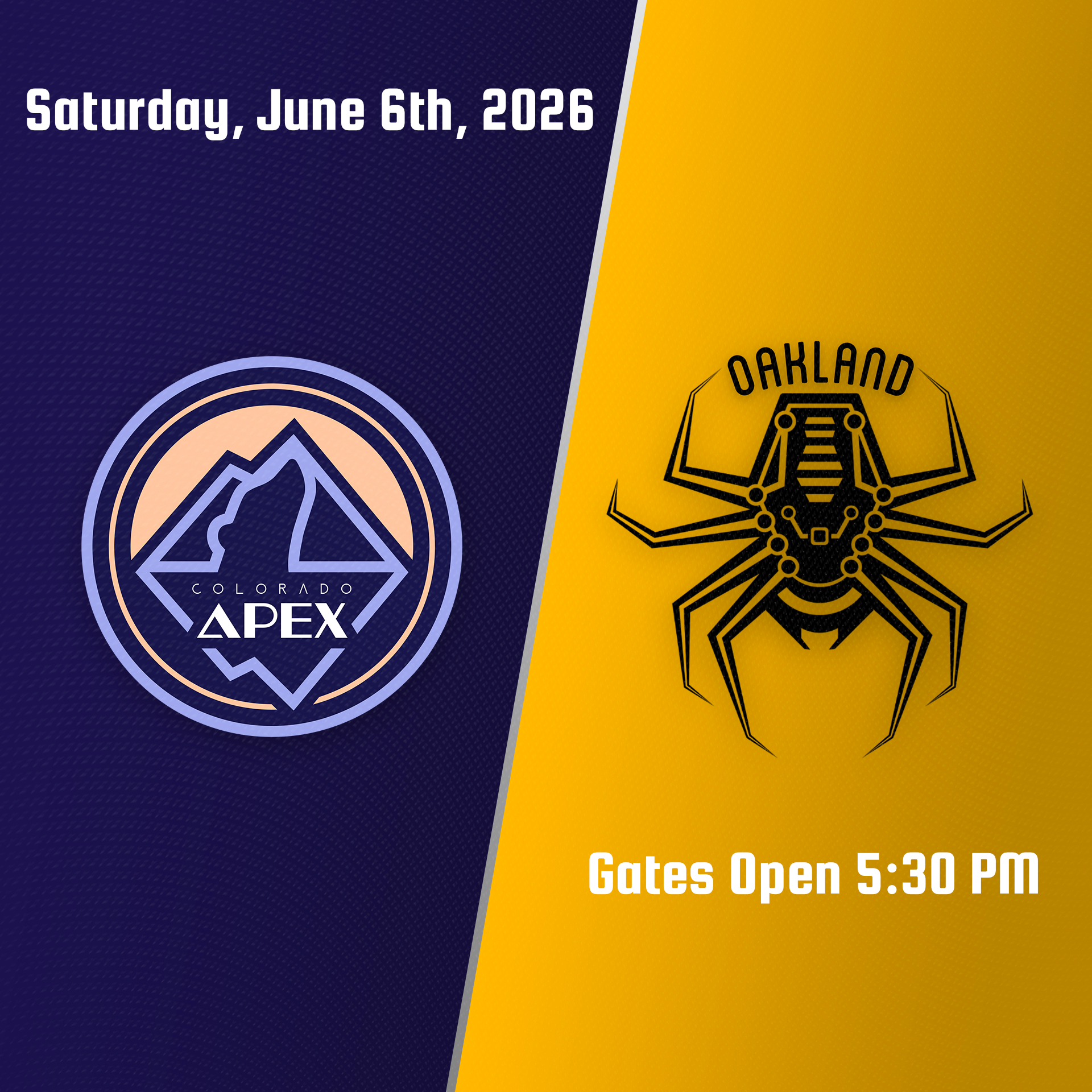 6/6/2026 - Colorado Apex vs Oakland Spiders