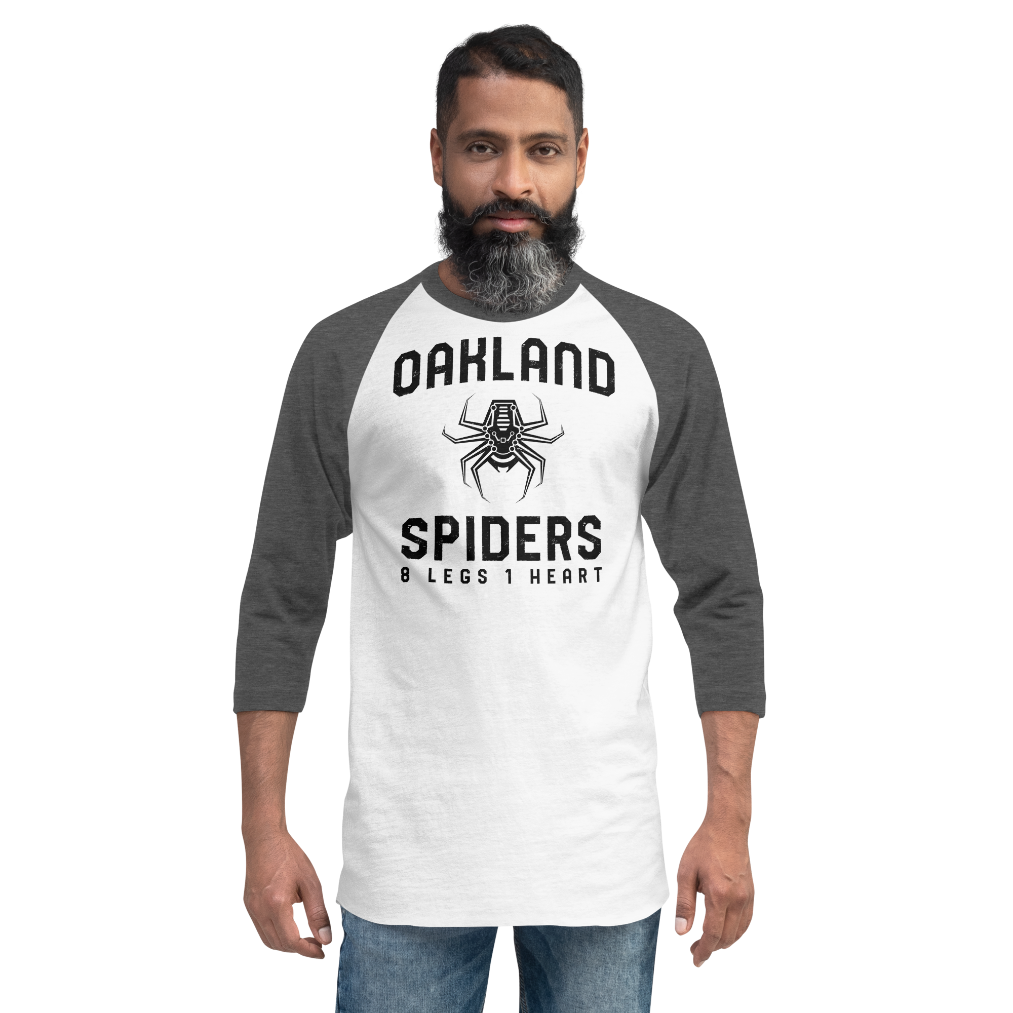Oakland Spiders 3/4 Sleeve- Black