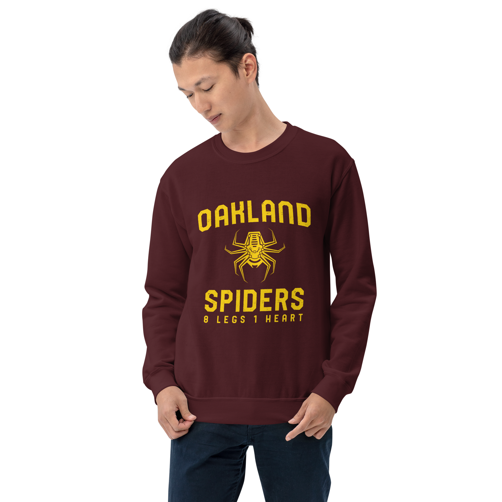 Oakland Spiders Crewneck Sweatshirt- Yellow